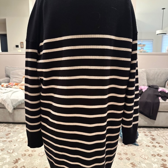 Sezane Evelyn Dress Navy / Ecru - Size M - Picture 5 of 11